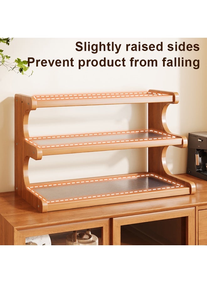 موثوقية التنبؤ رف تجفيف الأكواب بثلاث طبقات، رف تخزين متعدد الوظائف مصنوع من الخشب والأكريليك، رفوف أكواب القهوة سهلة التركيب والتنظيف، منظم سطح الحمام، للمنزل والحمام والمطبخ وكوب زجاجي وطعام للمطبخ والمنزل وبار القهوة - Image 3