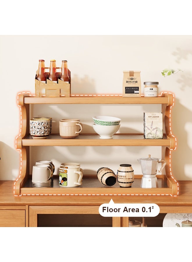 موثوقية التنبؤ رف تجفيف الأكواب بثلاث طبقات، رف تخزين متعدد الوظائف مصنوع من الخشب والأكريليك، رفوف أكواب القهوة سهلة التركيب والتنظيف، منظم سطح الحمام، للمنزل والحمام والمطبخ وكوب زجاجي وطعام للمطبخ والمنزل وبار القهوة - Image 2