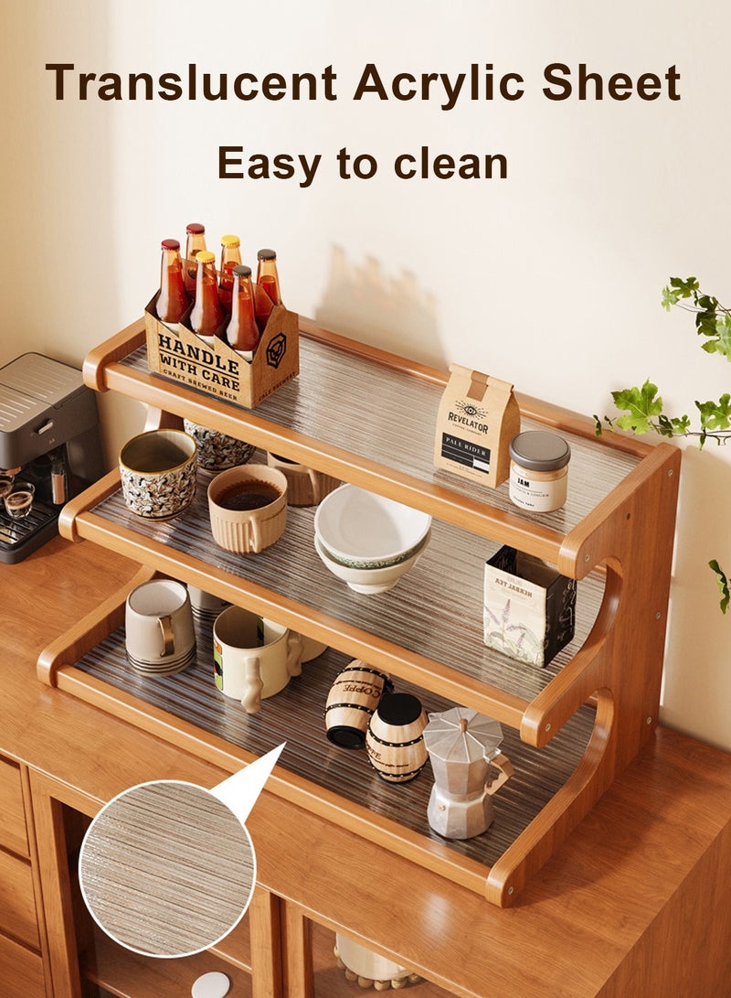 موثوقية التنبؤ رف تجفيف الأكواب بثلاث طبقات، رف تخزين متعدد الوظائف مصنوع من الخشب والأكريليك، رفوف أكواب القهوة سهلة التركيب والتنظيف، منظم سطح الحمام، للمنزل والحمام والمطبخ وكوب زجاجي وطعام للمطبخ والمنزل وبار القهوة - Image 5