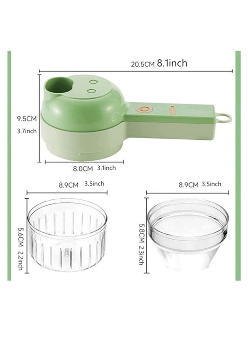 ELTRAZONE - 4 In 1 Handheld Electric Vegetable Cutter Set, Portable Mini Wireless Food Processor With Brush, Processor, Garlic Chopper for Pepper Chili Onion Celery Ginger Meat - Image 1