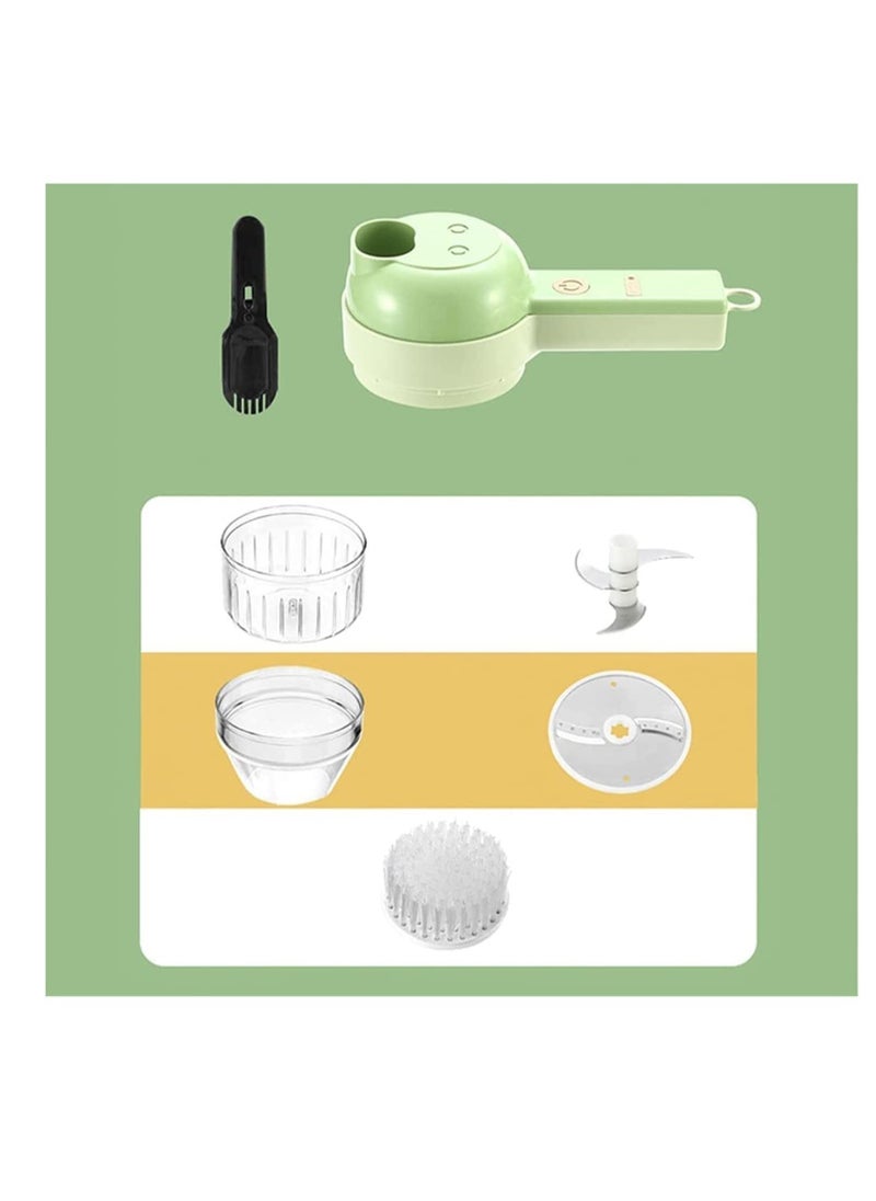ELTRAZONE - 4 In 1 Handheld Electric Vegetable Cutter Set, Portable Mini Wireless Food Processor With Brush, Processor, Garlic Chopper for Pepper Chili Onion Celery Ginger Meat - Image 1