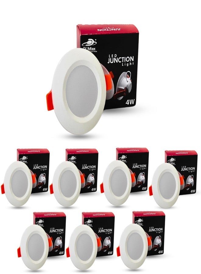 D'Mak DMak 4W LED Deep Junction Light -Round, Recessed Ceiling LED Light (Warm White, Pack of 8) - Image 1