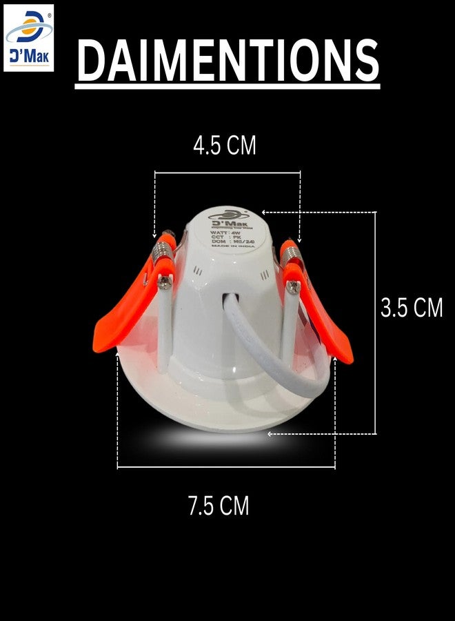 D'Mak DMak 4W LED Deep Junction Light -Round, Recessed Ceiling LED Light (Warm White, Pack of 8) - Image 5
