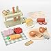 Pithfor Play Knife Set Play Kitchen Accessories Wooden Pretend Play Food Set Toys for Kids Toddlers Gifts for 2 3 4 Years Old Girls Boys - Image 2