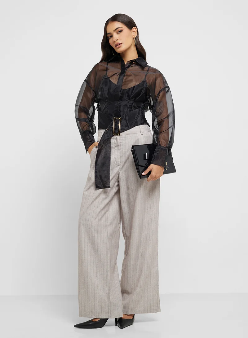 ELLA Sheer Belted Top