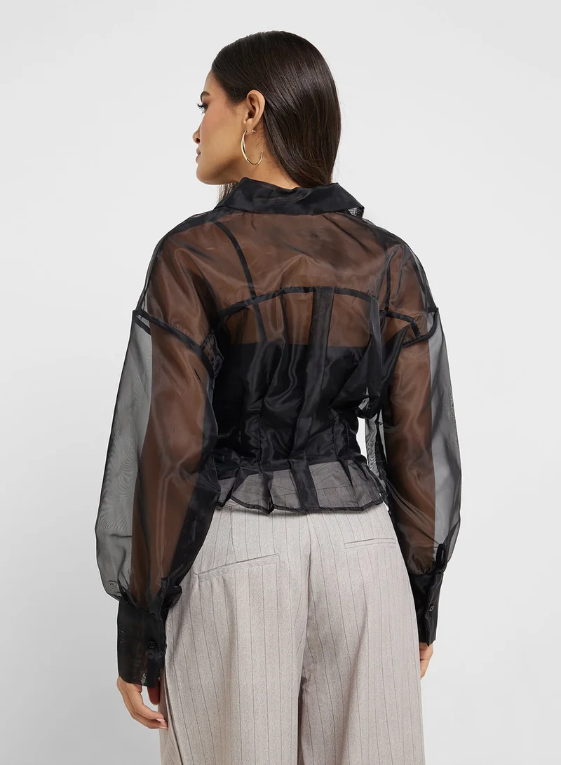 ELLA Sheer Belted Top