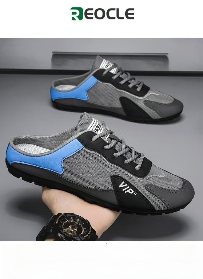 REOCLE Men's Half Slippers Slip On Shoes Half Slipperboard Shoes Shoes Male Athletic Sneaker Wide Versatile Casual Shoes  - Image 1