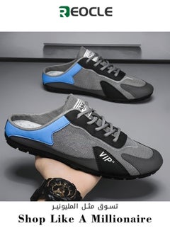 REOCLE Men's Half Slippers Slip On Shoes Half Slipperboard Shoes Shoes Male Athletic Sneaker Wide Versatile Casual Shoes  - Image 1