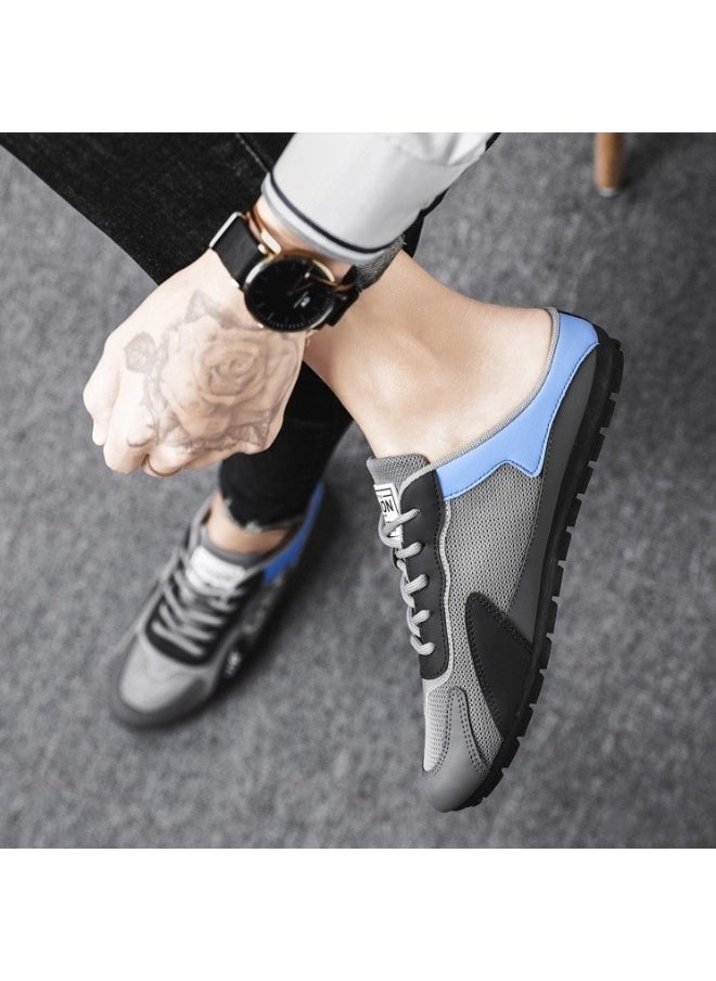 REOCLE Men's Half Slippers Slip On Shoes Half Slipperboard Shoes Shoes Male Athletic Sneaker Wide Versatile Casual Shoes  - Image 5
