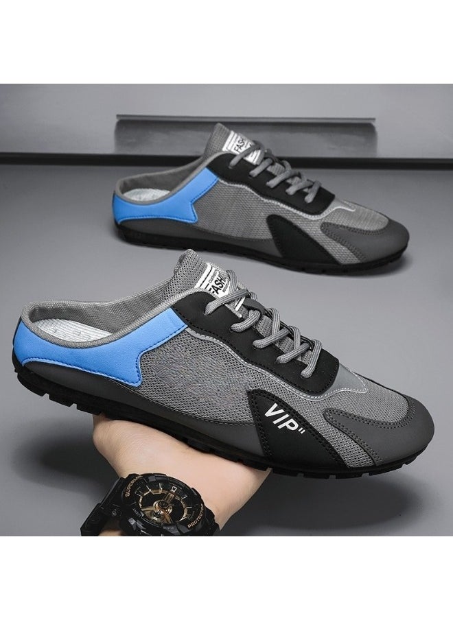 REOCLE Men's Half Slippers Slip On Shoes Half Slipperboard Shoes Shoes Male Athletic Sneaker Wide Versatile Casual Shoes  - Image 2