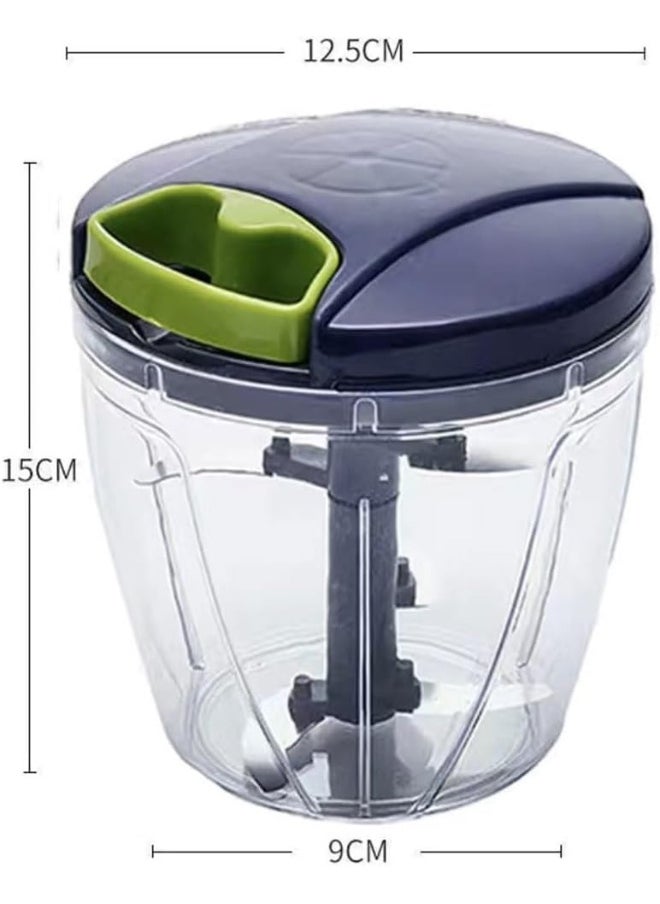 ECVV - ECVV Easy Pull Chopper 900ml, Portable Hand Pull String Garlic Mincer Onion Cutter for Veggies, Ginger, Fruits, Manual Food Processor Vegetable Chopper - Image 1