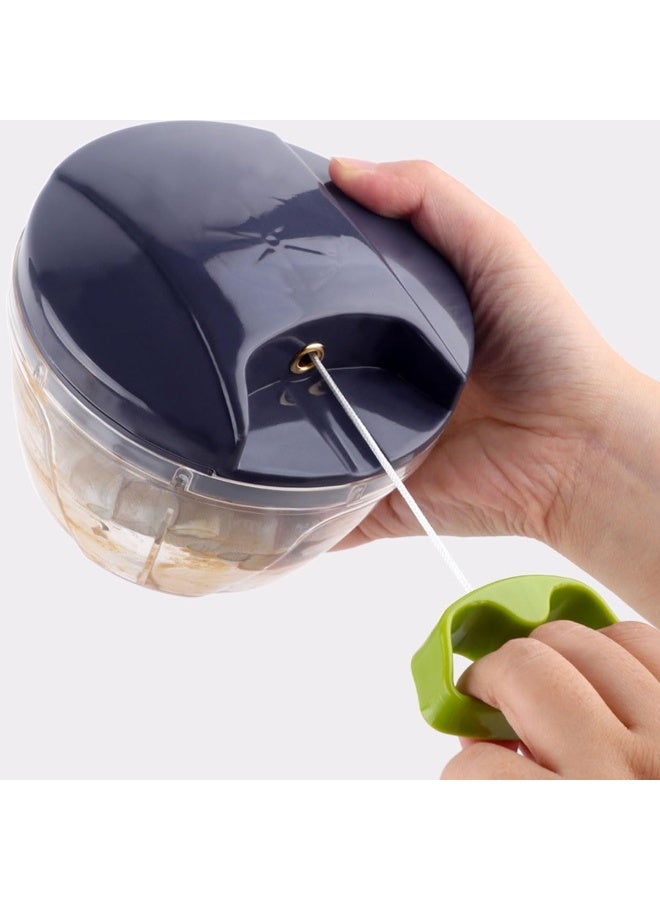 ECVV - ECVV Easy Pull Chopper 900ml, Portable Hand Pull String Garlic Mincer Onion Cutter for Veggies, Ginger, Fruits, Manual Food Processor Vegetable Chopper - Image 1