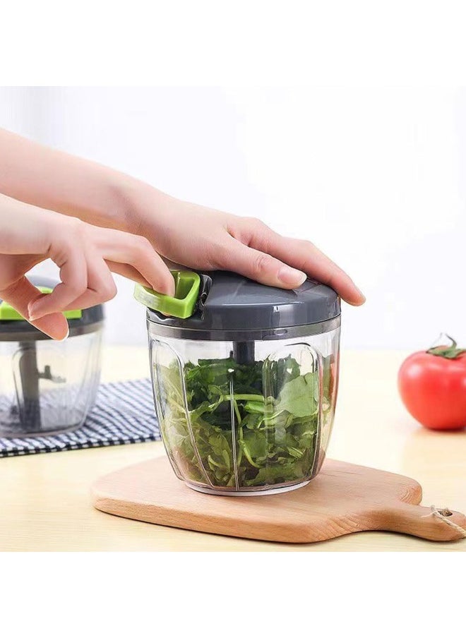 ECVV - ECVV Easy Pull Chopper 900ml, Portable Hand Pull String Garlic Mincer Onion Cutter for Veggies, Ginger, Fruits, Manual Food Processor Vegetable Chopper - Image 1