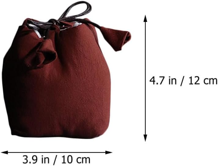 IMIKEYA 2Pcs Cotton Linen Tea Cup Storage Bags Portable Travel Teacup Pouches Wear-Resistant Tea Bottle Holders for Home and Outdoor Use Random Color - Image 2