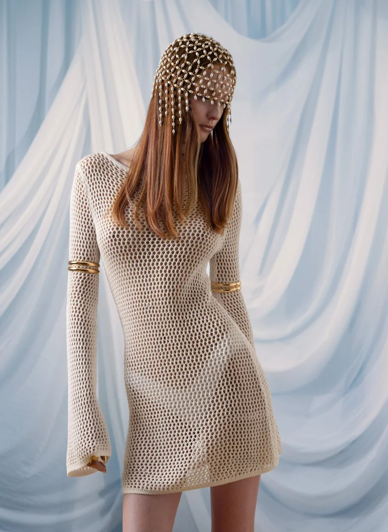 Lichi Knitted mini dress with long sleeves