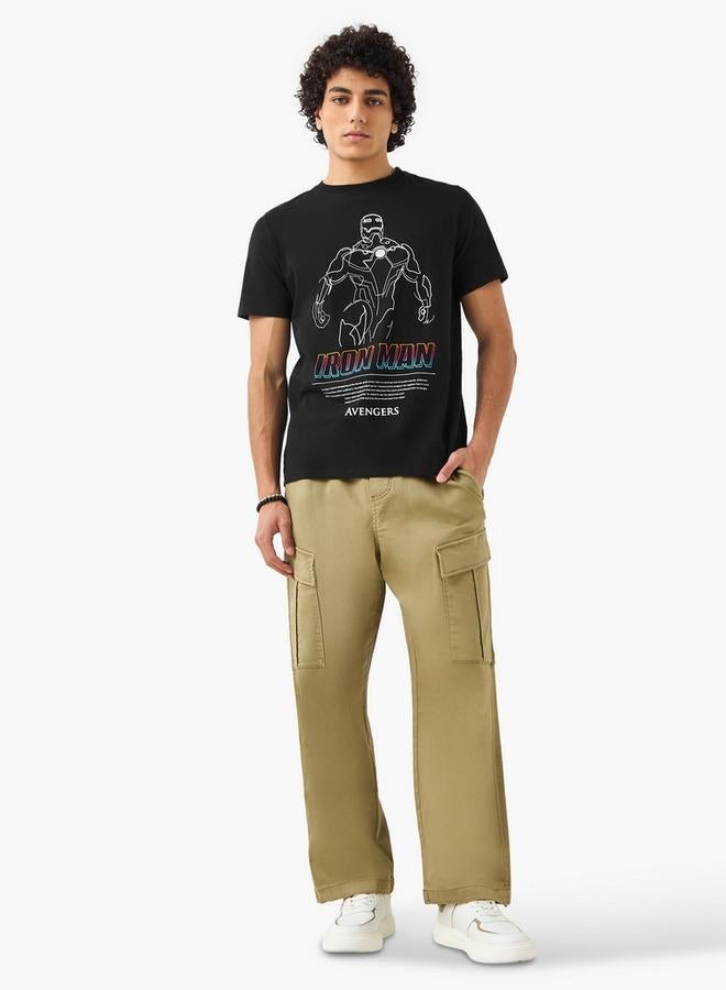 SP Characters Men Regular Fit Crew Neck Short Sleeves Iron Man Print T shirt - Image 3