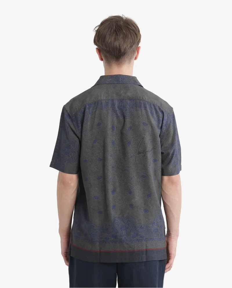 Rare Rabbit Men's Cuban Collar Boxy Fit Shirt