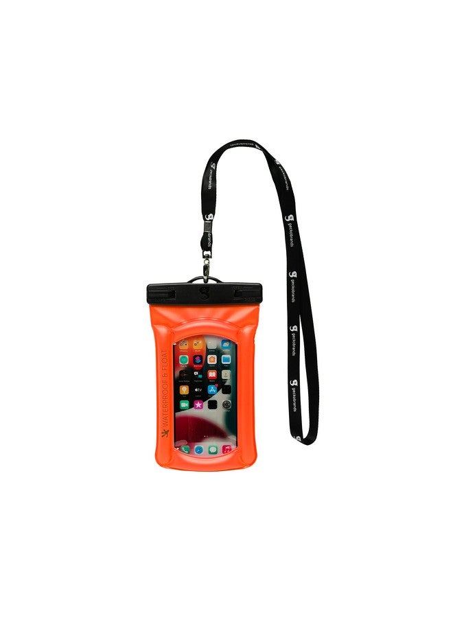 Geckobrands Float Phone Dry Bag Waterproof & Floating Phone Pouch Fits Most Iphone And Samsung Galaxy Models, Neon Orange  - Image 2