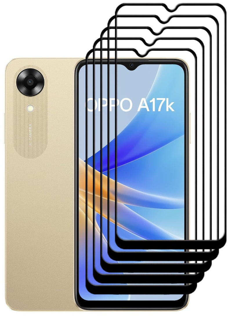 ACLIX 5 Pieces Antistatic ESD Dustproof Premium Quality High Definition Tempered Glass Screen Protector Designed For Oppo A17k - Image 1