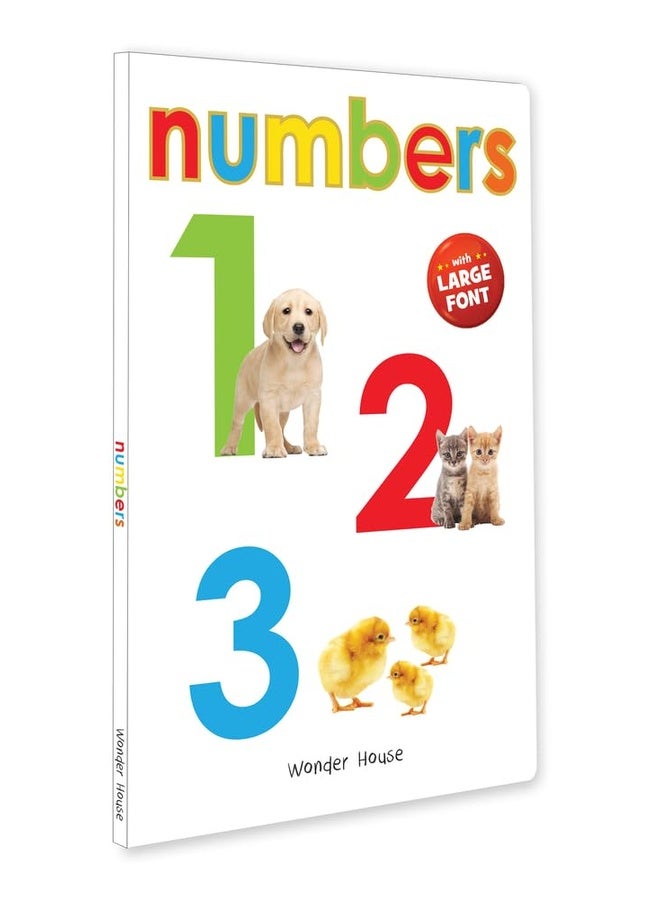 Numbers 1,2,3 – Early Learning Board Book with Large Font: Brightly Illustrated Counting Book for Kids | Big Board Books Series for Babies, Toddlers & Preschoolers | Learn Numbers with Bold Text & Clear Pictures | Ages 0–5 Years
