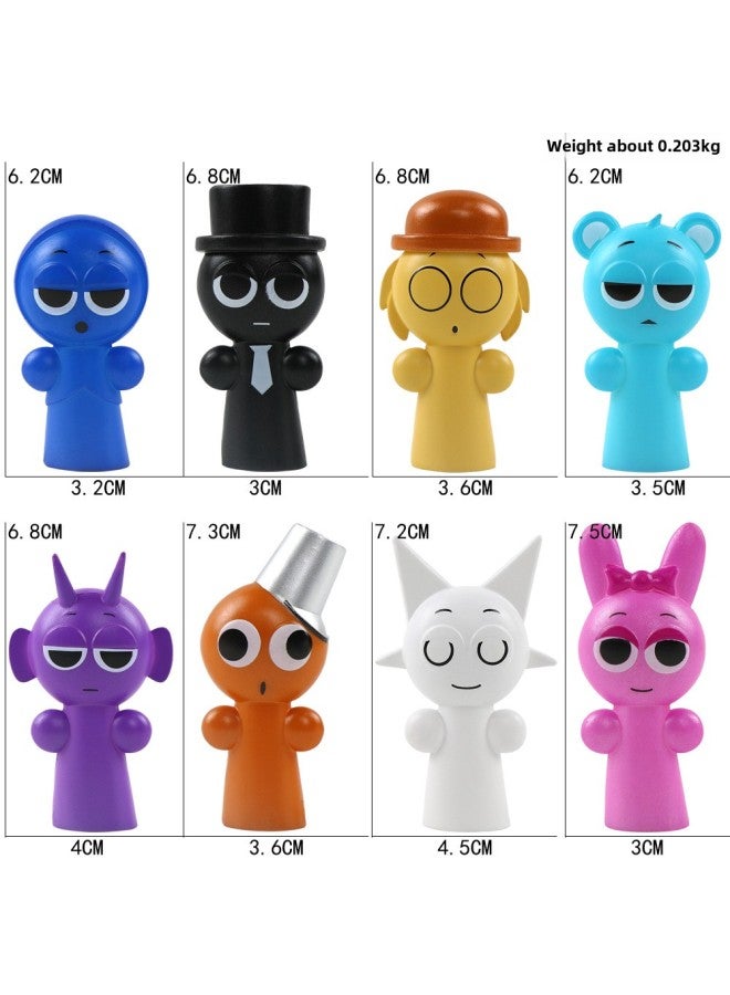 Sprunki Plush Rhythm Box Creative Ornaments Cute Pencil Cap Accessories Game Doll Hand-Color:8 Types Of First-generation Rhythm Boxes  - Image 1