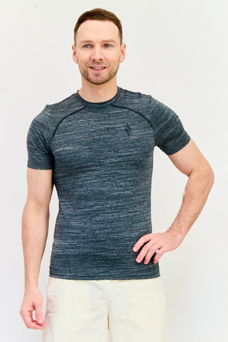 SKECHERS Men Sportswear Fit Short Sleeves Training T-Shirt, Heather Grey - Image 1