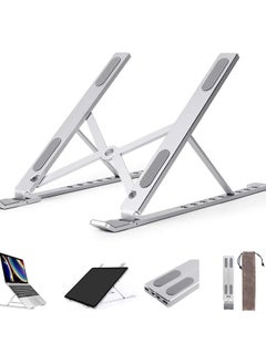 Generic Laptop Stand/Laptop Holder/Laptop Table Riser Aluminum Ergonomic Foldable Portable with 7 Adjustable Angle for Comfortable View and Work Compatible with All Laptops  - Image 2