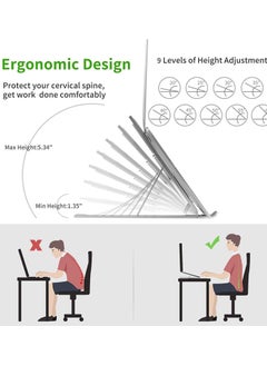 Generic Laptop Stand/Laptop Holder/Laptop Table Riser Aluminum Ergonomic Foldable Portable with 7 Adjustable Angle for Comfortable View and Work Compatible with All Laptops  - Image 3