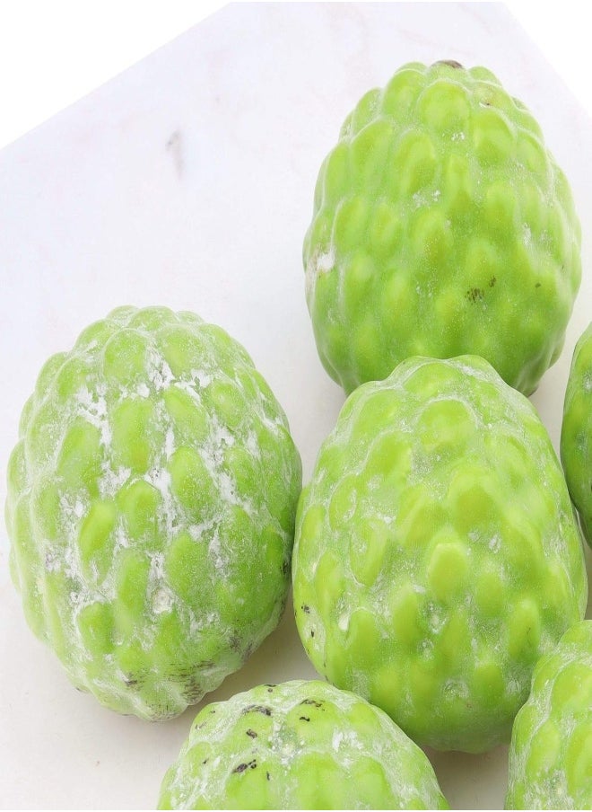 AKDC Woration Artificial Custard Apple Simulation Fake Annona Squamosa Faux Plastic Fruit Model Home Kitchen Party Table Realistic Lifelike Decor 6 Pcs Set  - Image 4