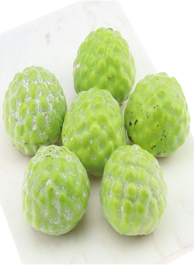AKDC Woration Artificial Custard Apple Simulation Fake Annona Squamosa Faux Plastic Fruit Model Home Kitchen Party Table Realistic Lifelike Decor 6 Pcs Set  - Image 3