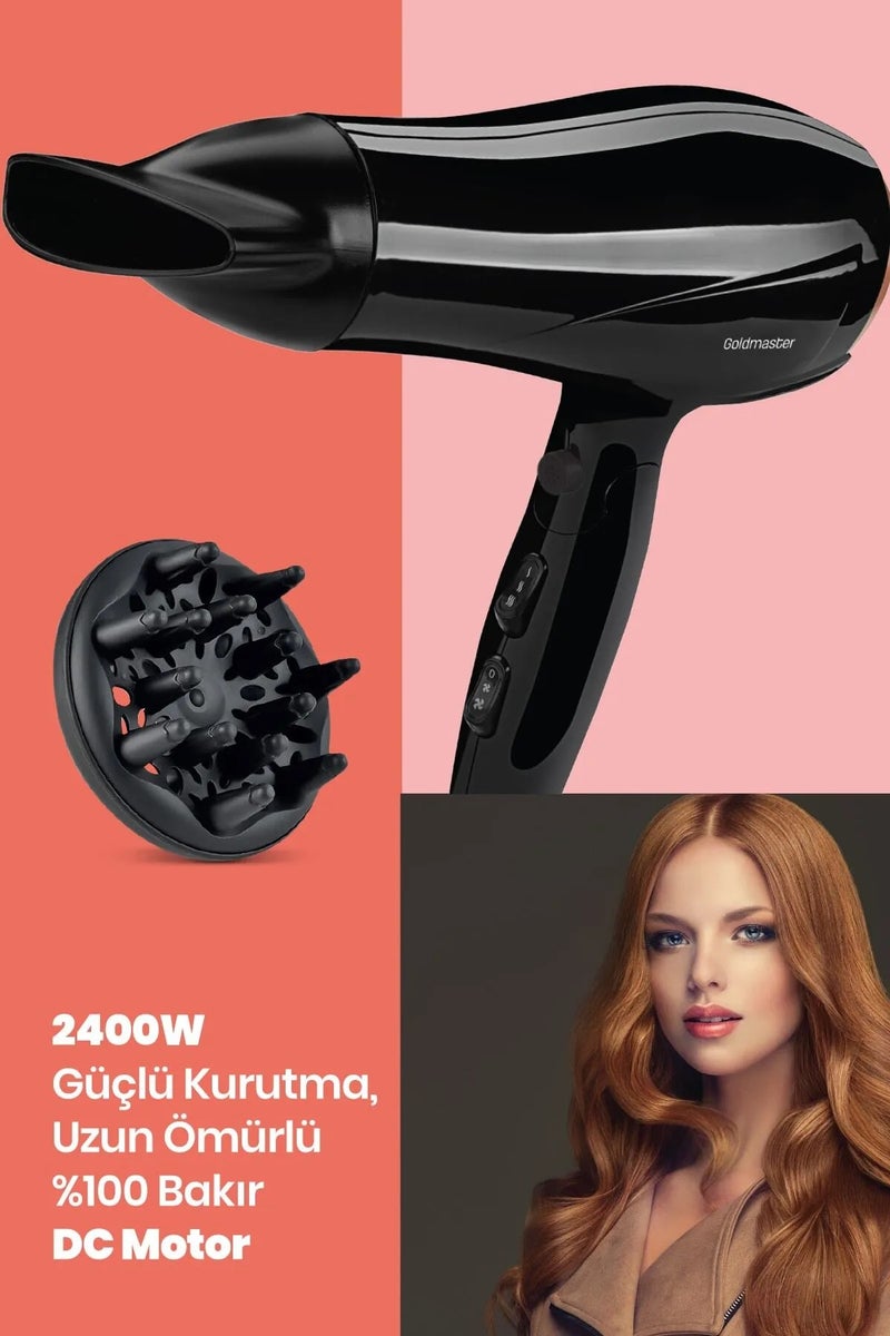 GOLDMASTER KARAYEL GM-7162 HAIR DRYER. GOLD - Image 5