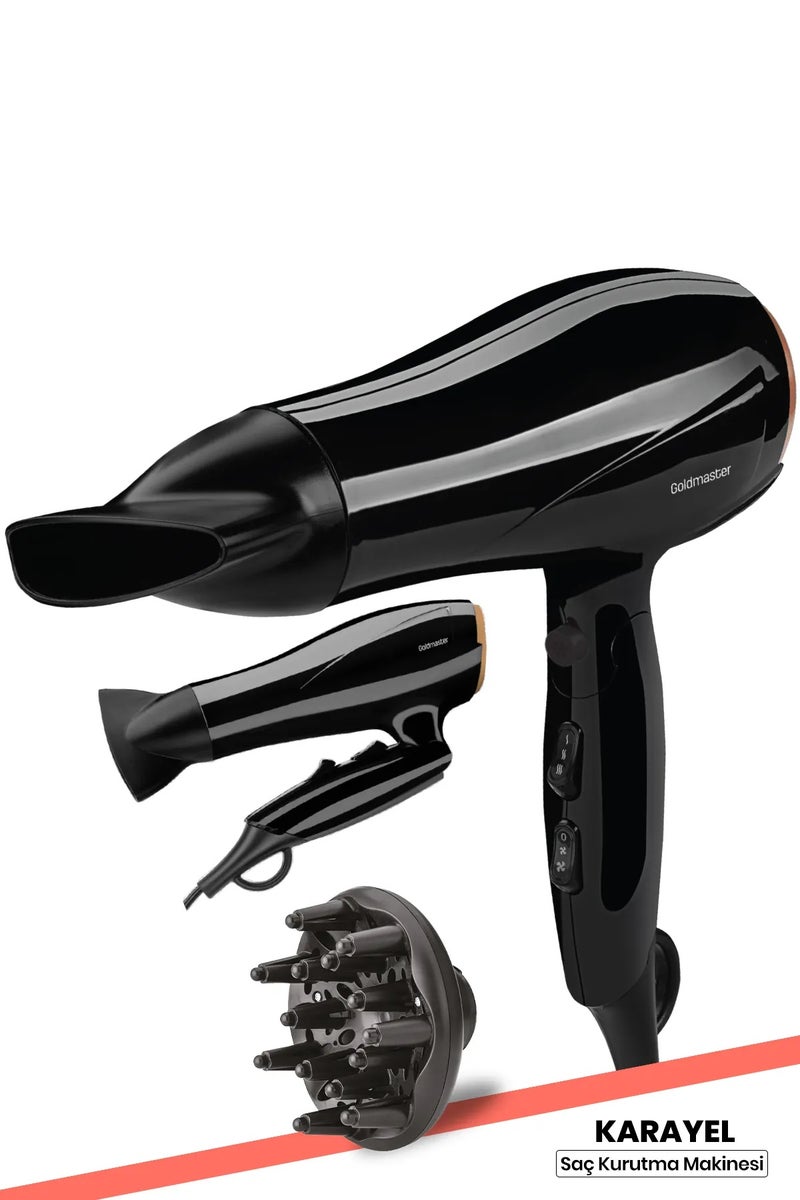 GOLDMASTER KARAYEL GM-7162 HAIR DRYER. GOLD - Image 1