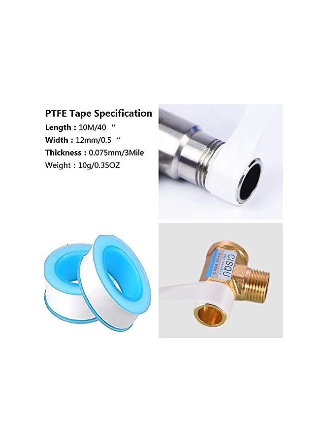 PROMASS promass Conflo Conflo, Teflon PTFE Thread Seal Tape, 12mm x 0.075mm x 10m, Yellow packaging, Pack of 2, PTFE TAPE2  - Image 3