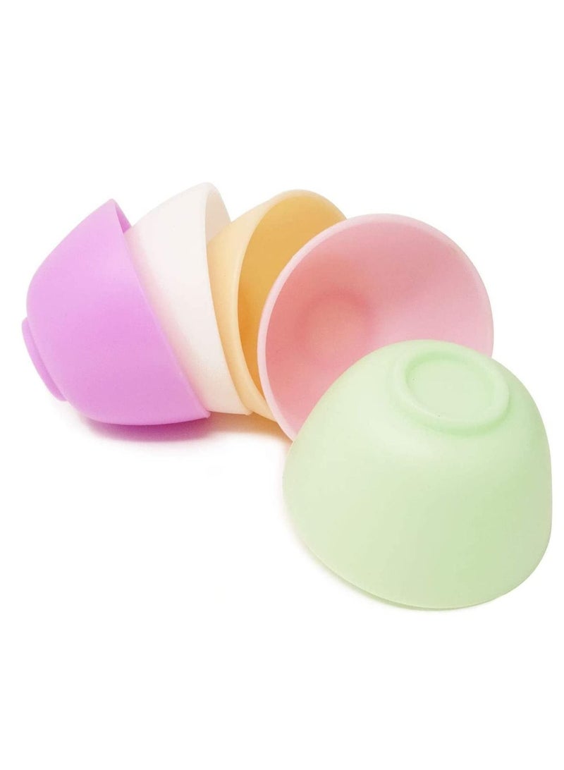 NIBEMINENT Facial Mask Mixing Bowl, 4 Inch Silicone DIY Face Bowl for Home Use,Facial Mask,Mud and Other Skincare Products Medium Multi color 5 Pcs - Image 1