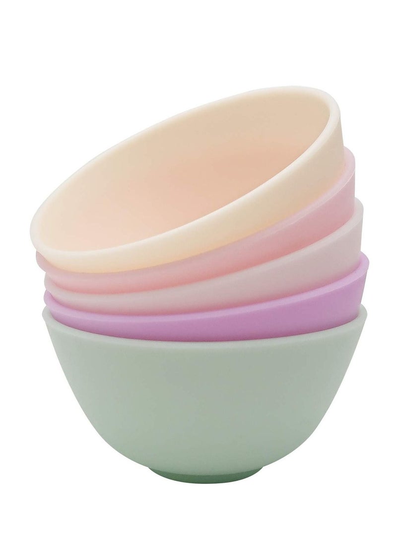 NIBEMINENT Facial Mask Mixing Bowl, 4 Inch Silicone DIY Face Bowl for Home Use,Facial Mask,Mud and Other Skincare Products Medium Multi color 5 Pcs - Image 4