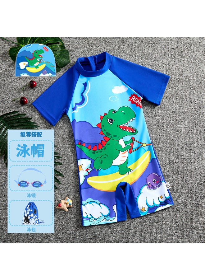 Children's Swimwear Boys  Summer New One-piece Sunscreen Small And Medium-sized Children And Boys Seaside Cartoon Swimwear Equipment