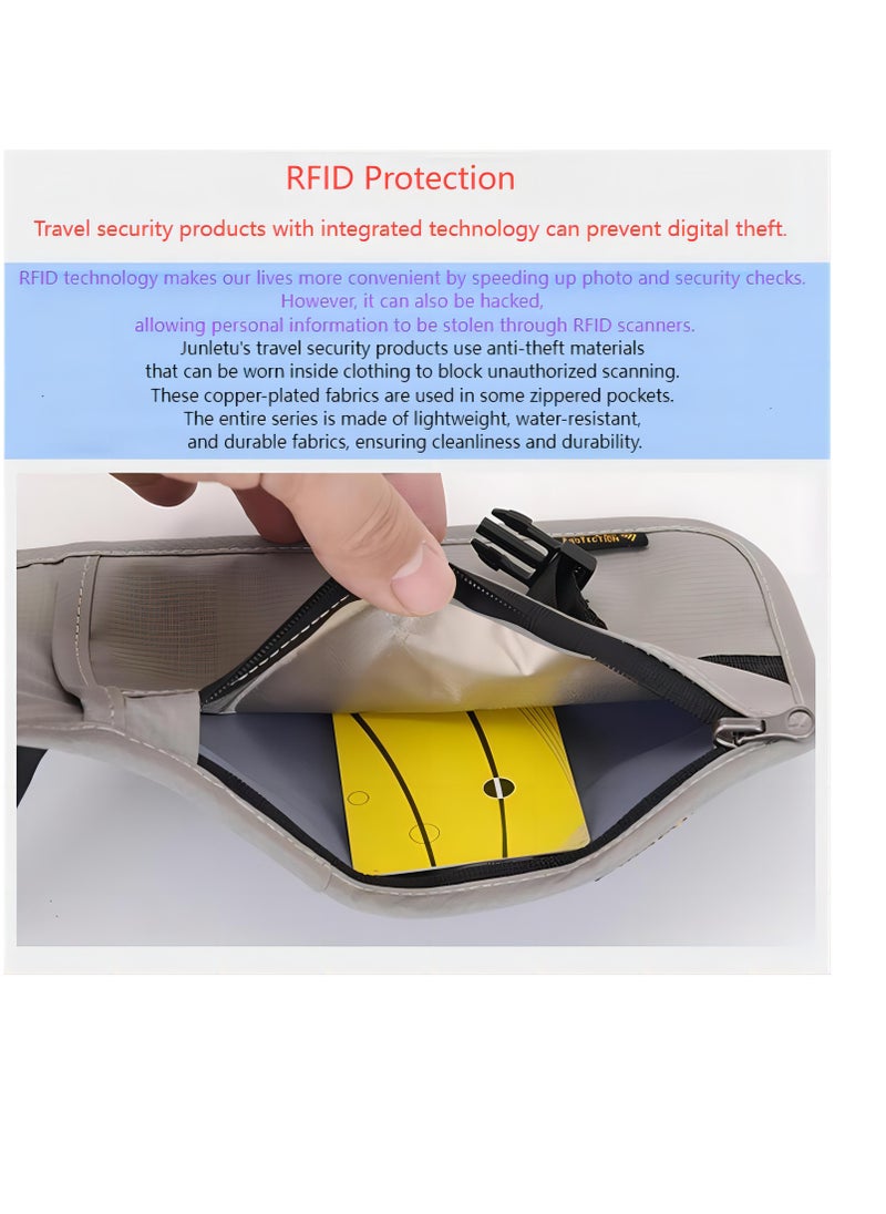 ماركة غير محددة حقيبة خصر للسفر مع حماية RFID، مضادة للسرقة، مقاومة للماء، ومتينة  - Image 4