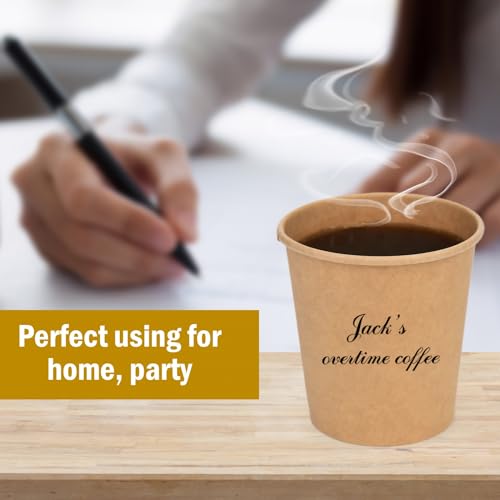Vumdua 300 Pcs 6 oz Kraft Paper Cups - Disposable Paper Cups Hot Cold Beverage Drinking Cup for Coffee, Water, Tea, Juice, Espresso & Cortado - Image 5