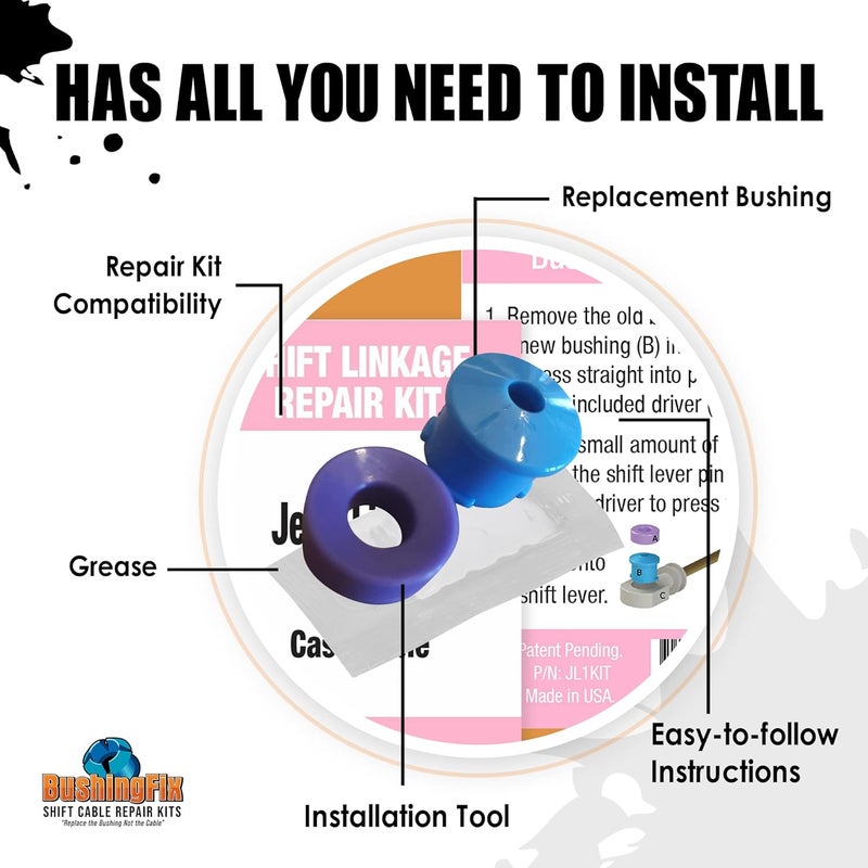 BushingFix.com BushingFix JL1Kit - Transfer Case Shifter Cable Replacement Bushing - Easy Repair Kit - Image 2