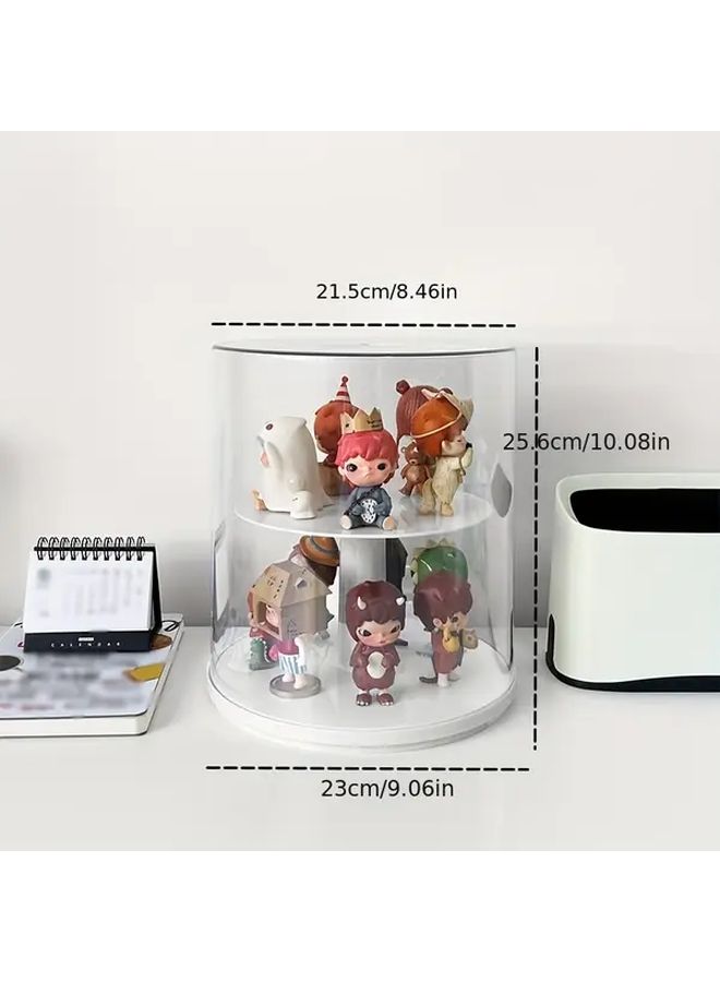 Creamy White Large Rotatable Acrylic Display Case For Action Figures And Building Blocks Storage Organizer - Image 2
