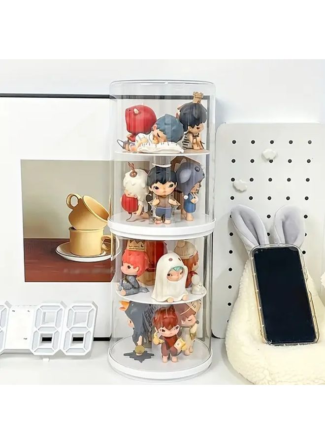 Creamy White Large Rotatable Acrylic Display Case For Action Figures And Building Blocks Storage Organizer - Image 5