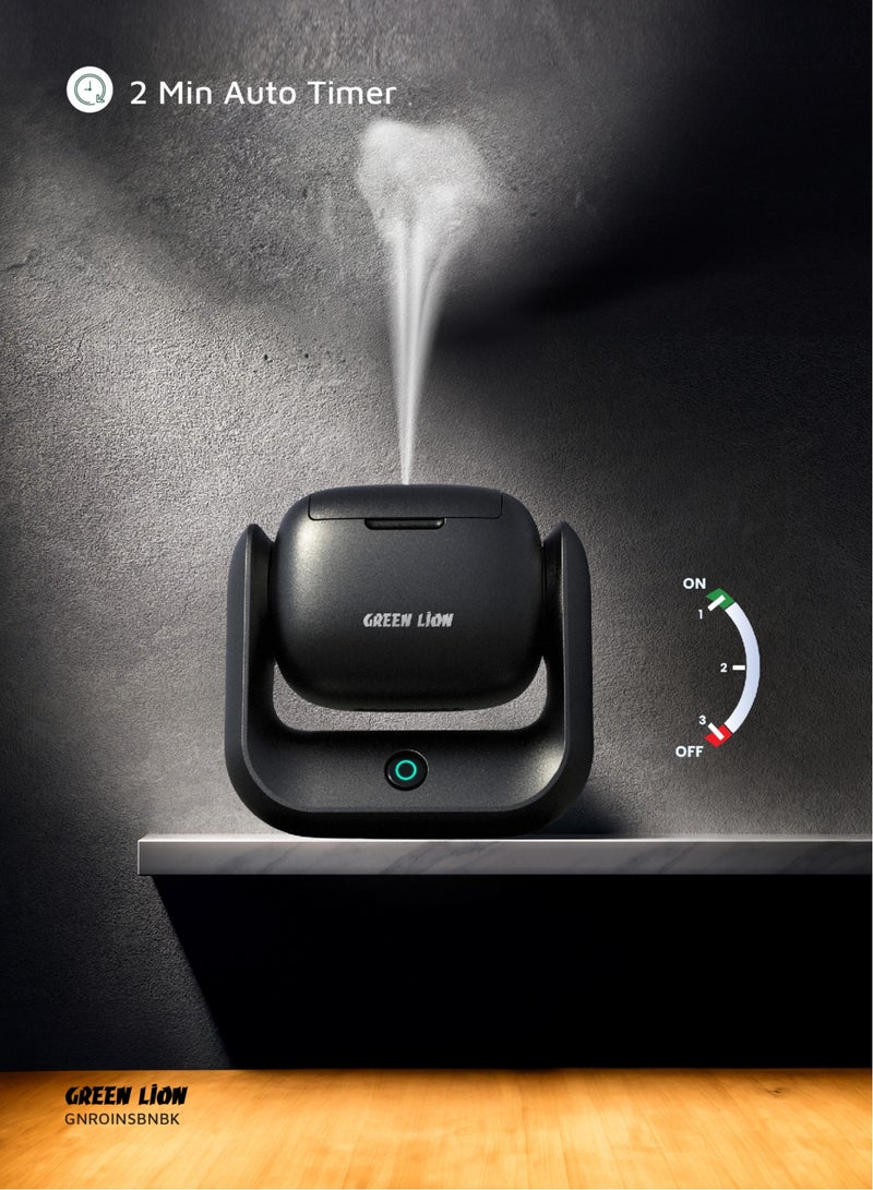 GREEN LION Rotatable Incense Burner Bakhour / Luxury Scent / Portable Bukhour  / Auto Timer / Strong Fragrance / LED Indicator / 90° Rotation / 10 Times Burning Cycle - Black - Image 5