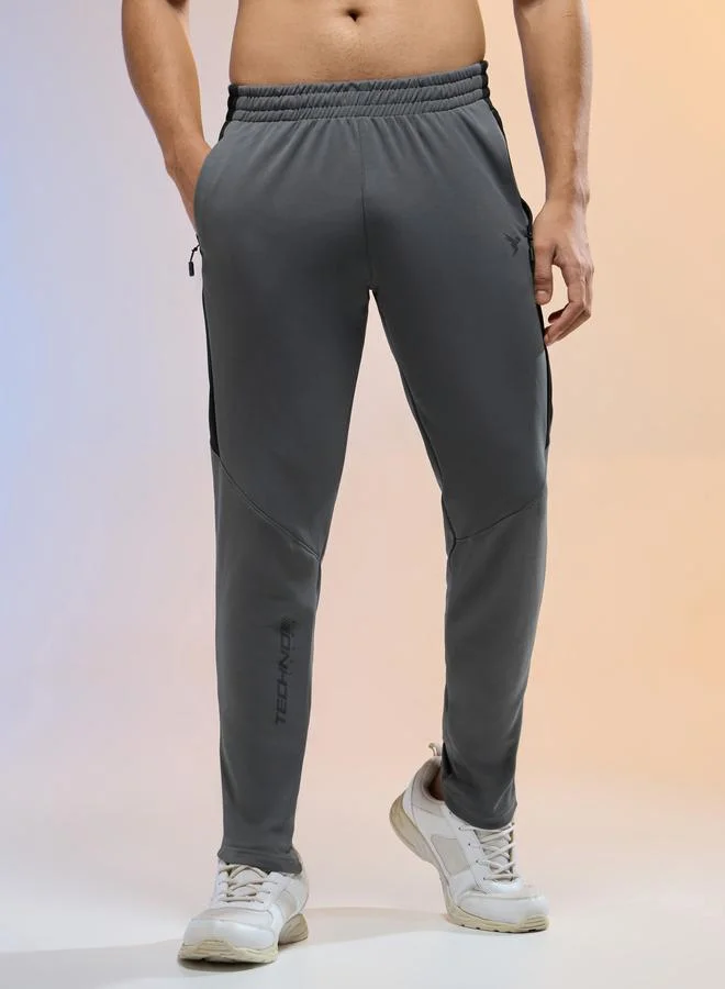 Technosport Technosport Men Contrast Side Panel Slim Fit Track Pants