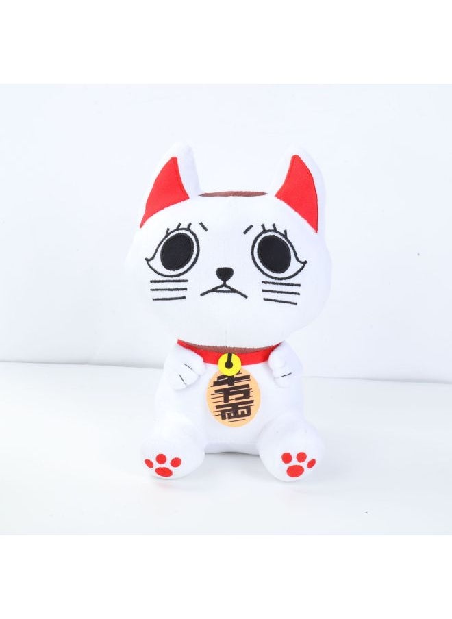 null - Dandadan Animation Peripheral Cat Doll Holiday Gift Cute Lucid Cat Plush Toy-Color:Pink-coated Doll With Red Eyes-Height:opp - Image 1