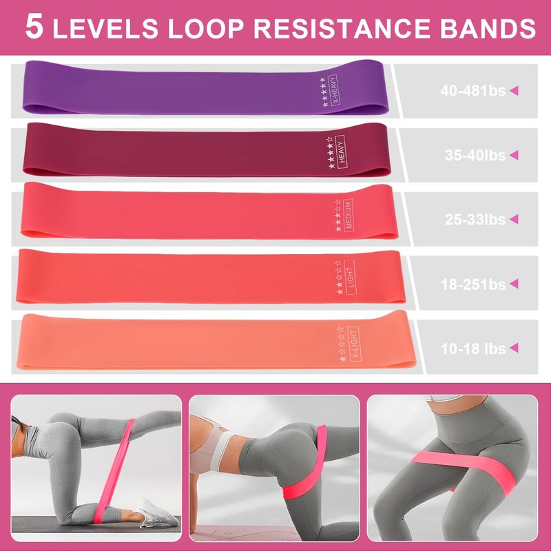 NITMTYOU Home Pilates Essentials Kit for Women - Complete Set with 9" Yoga Ball, Figure 8 Resistance Band, Pilates Bands, Accessories, and Pilates Ring - Perfect for Beginners Home Workouts - Image 5