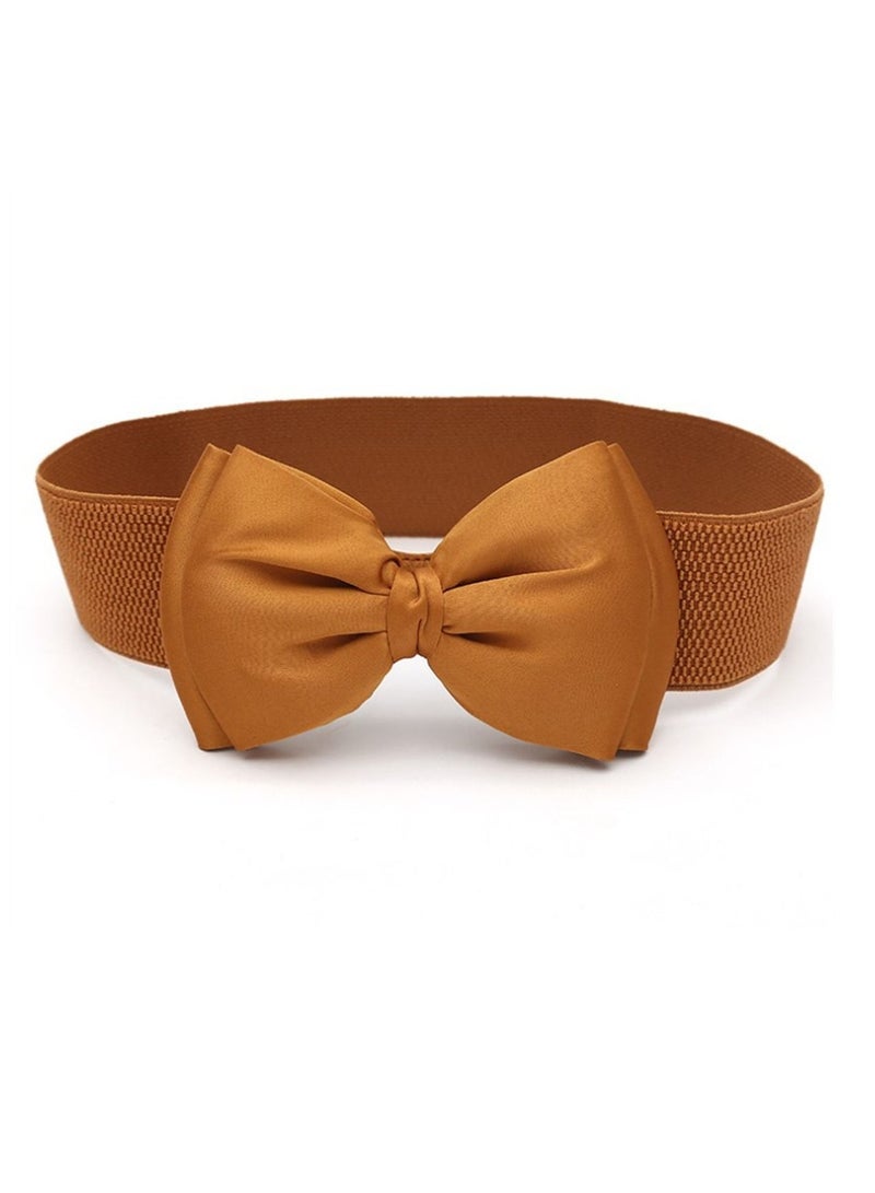 Loquat Everything Chiffon Bow Waist Seal Adornment Belt Lady 65-90cm Brown 