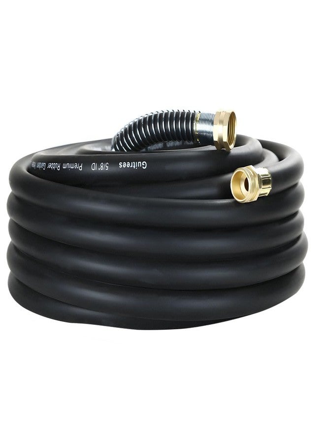 Guitrees 25FT Heavy-Duty Rubber Garden Hose - 200psi Working, 600psi+ Burst - Hot/Cold Water - Trible-Layered Braiding for Durability - Versatile for Gardening, Agriculture, Construction(Black) - Image 1
