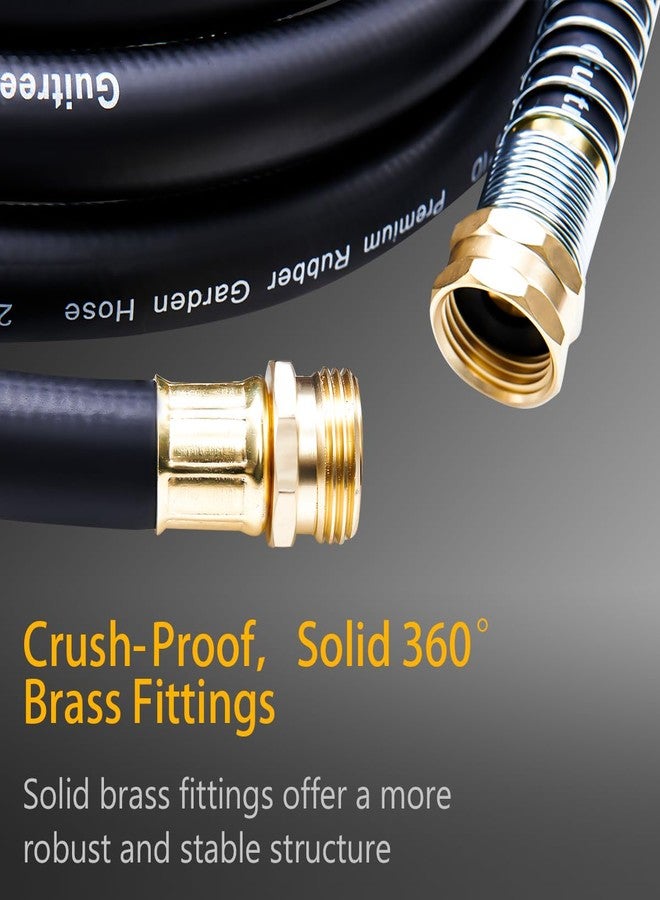 Guitrees 25FT Heavy-Duty Rubber Garden Hose - 200psi Working, 600psi+ Burst - Hot/Cold Water - Trible-Layered Braiding for Durability - Versatile for Gardening, Agriculture, Construction(Black) - Image 3