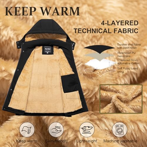 Pursky Men Puffer Vest For Outdoor Mens Winter Quilted Puffy Vests Winter Warm Sleeveless Jacket Coat Casual Outwear with Pockets Black M - Image 3