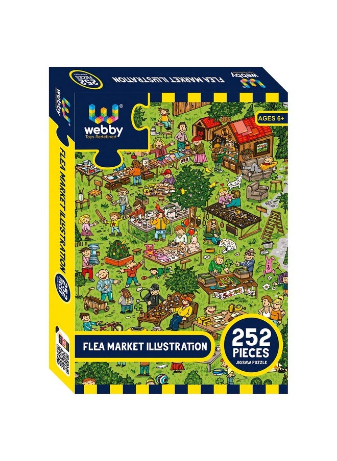 Webby Kids Flea Market Illustration Jigsaw Puzzle For 6 Years And Above - 252 Pieces (Multicolour) 